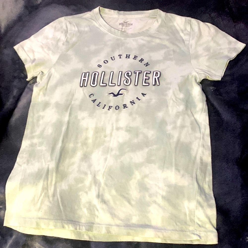 Green White Tie-Dye Hollister shirt.